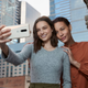 Taking a selfie with the pop-out camera on the OnePlus